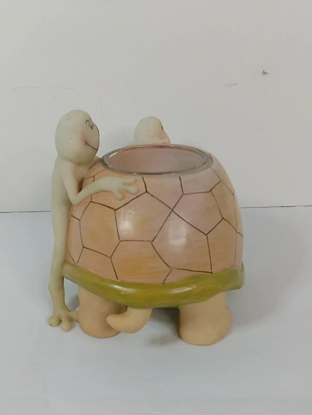 Vintage 1998 C.M.I. Designs Turtle And Frog Votive Candle Decorative Holder